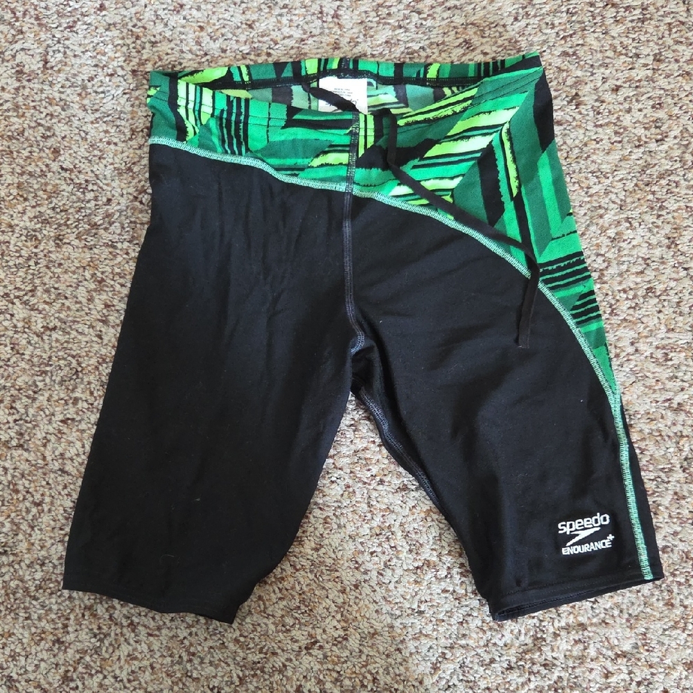 Speedo Endurance Green and Black Swimwear